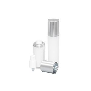Acrylic Airless Pump Bottle 30ml 50ml Silver Essence Cosmetic Packaging