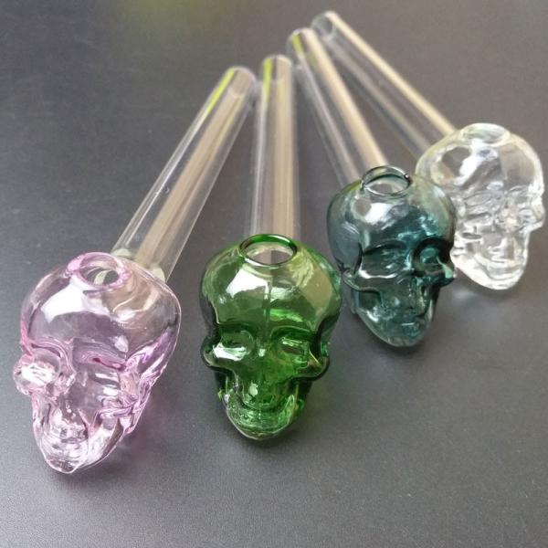 Great Pyrex 5.5''Skull Glass Tobacco Pipe , Borosilicate Glass Water Pipe