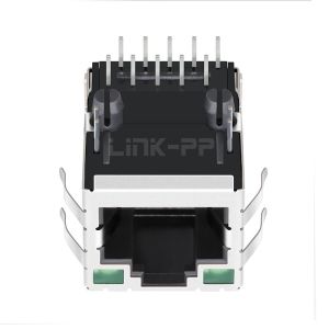 LPJG16443AFNL 1000 Base-T Magjack RJ45 Connector Single Port Tab Up Green/Green