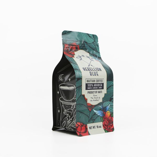 Customer Printed 12oz 500g 1kgs Flat Bottom Coffee Packaging Pouches Plastic Bags with Valve