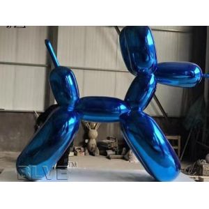 Balloon Dog Sculpture Jeff Koons Plating Stainless Steel Blue Custom Size