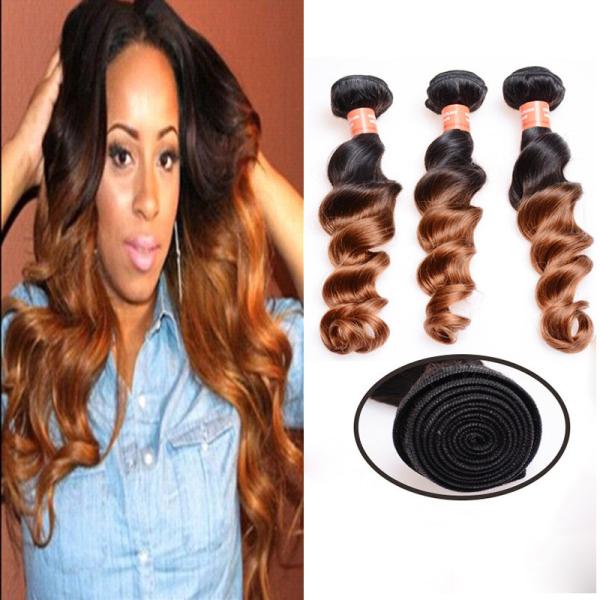 Buy Soft And Silky Body Wave Human Hair Ombre Extensions , Bright Brown Color at wholesale prices