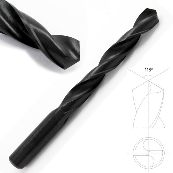 Buy DIN338 HSS Drill Bits Straight Shank Black Oxide 118 Degree Point at wholesale prices