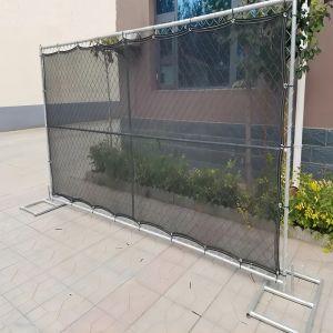 6x10ft Removable Silvery White Chain Link Temporary Fence