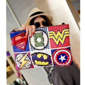 2016 new creative handmade embroidery exquisite fashion pu leather shoulder