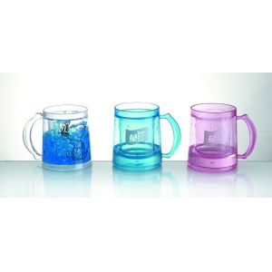 Quality 200ml Plastic double wall frosty mug/freezer mug for sale
