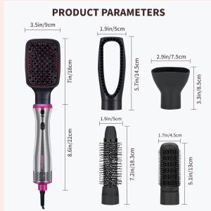 5 In 1 Multifunctional Hair Dryer Brush 1200w 360° Swivel Cord Hot Air Comb