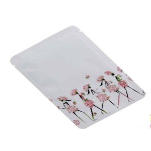 Quality Custom Printed Three Side Sealed White Color Sample Plastic Packaging Bag For Face Mask for sale