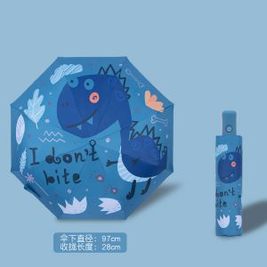 Automatic 8 Panels Folding Umbrella UV Protection Pongee Fabric