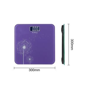 Quality Dandelion Pattern Electronic Bathroom Scales With Purple Square Shape for sale