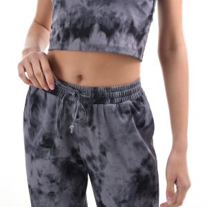 250gsm Workout 2 Piece Set Athletic Tie Dye Print Leggings And Sports Bra Set