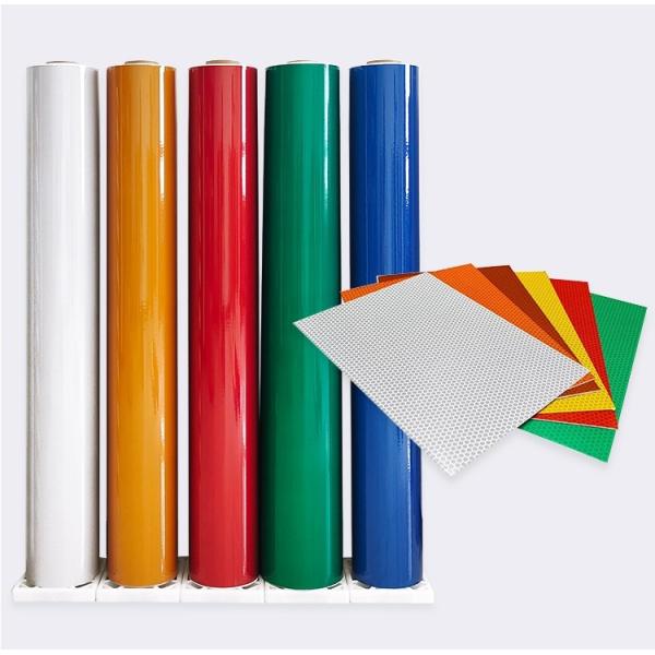 High Intensity Self Adhesive Road Sign Reflective Sheeting Vinyl Film For Night Outdoor Safety