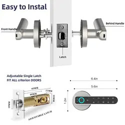 Intelligent Biometric Smart Code Door Lock TTLock App Semi Auto Handle Lock