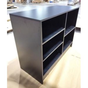 4' Wrap Counter Multifunctional Timber Display Unit Front Opening Display Case