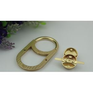 New style luxury bag accessories hardware light gold metal twist locks