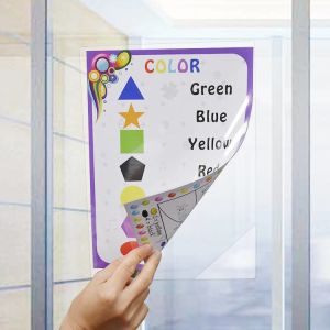 Reusable Transparent PVC Wall Document Holder A4 Horizontal Vertical