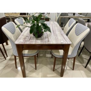 China Moisture Resistant Oak Dinette Set With Clear Texture Fashionable Design on sale