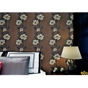 Quality Floral Interior House Decoration Wallpaper With Non Woven Materials , Brown Color for sale