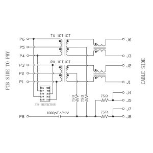HR871159C | LPJ0141GENL TVS Magnetic RJ45 Jack 10/100Base-T