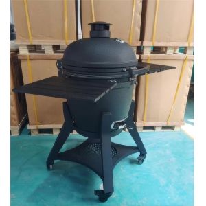 Ceramic 22 Inch Kamado Grills BBQ Bubble Black Glaze Surface