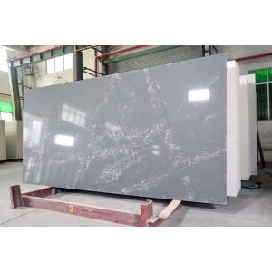 White Snowflake Pattern Grey Calacatta Quartz Stone 3000*1500MM