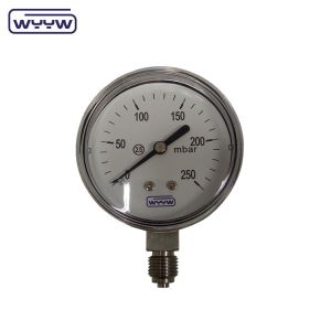 China radial 1/4bsp capsule 63mm low pressure kpa mbar manometer stainless steel commercial pressure gauge on sale