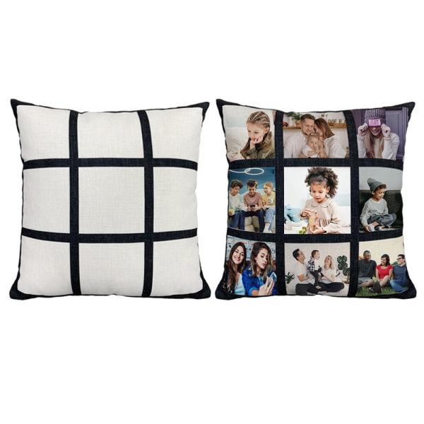 Buy Custom Design Blank 9 Panel Sublimation Pillow Case 40*40cm Size Sublimation Cushion Cover at wholesale prices