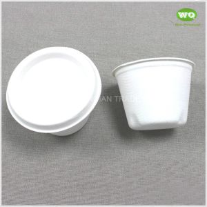100% Biodegradable 2oz Sugarcane Containers With Lids -Biodegradable Bagasse