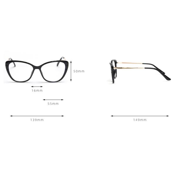 Fashion Ladies Oversized Tr90 Glasses Frames Tr90 Blue Light Glasses