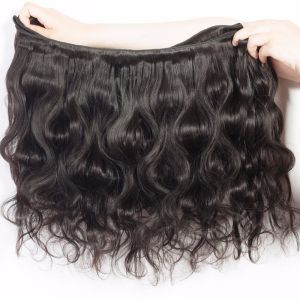 Double Weft Virgin Cambodian Hair Extensions Body Wave Bundles 3 With Closure