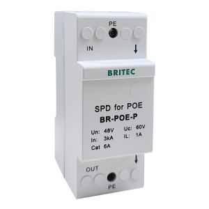 BR-POE-P 48V Data Surge Protector cat 6 POE Power Over Ethernet surge protection