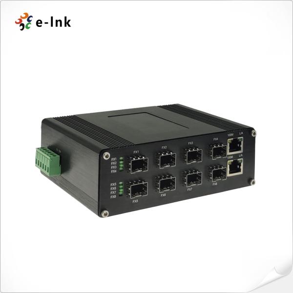 Buy Fiber Optical Switch 8 Port 1000BASE-X SFP To 2 Port 10/100/1000Base-T Ethernet Fiber Switch at wholesale prices