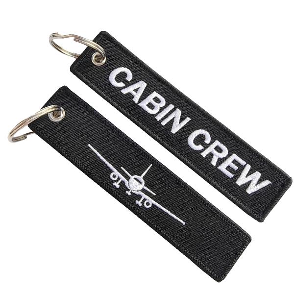 Buy Cabin Crew White Keychain Fashion Trinket Aviation Gift Accessories Airplane Embroidery Keychain Flett Crewe Keychains at wholesale prices