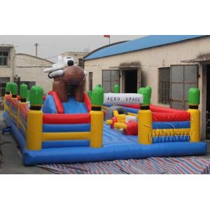 Aerospace Theme Inflatable Fun City , Water Resistant Giant Bouncy House