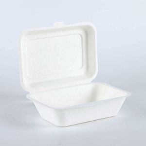 Disposable biodegradable food container clamshell, meal box