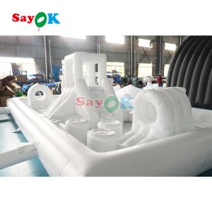 Customized Fashionable Mini White Splash Pad Water Park Inflatable Obstacle