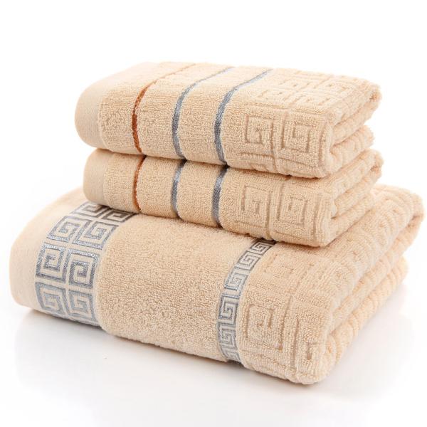 White Plain Forged Cotton Washcloth Bath Towel Absorbent 3-Piece Gift Box with Return Gift Cover