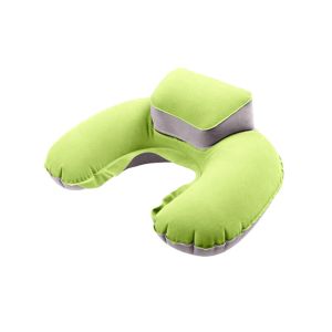 Quality Comfortable Inflatable Travel Neck Pillow PVC Flocking Material With Pouch for sale