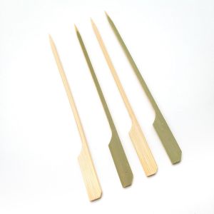 15cm bulk Green Bamboo Paddle Picks Sticks For Food
