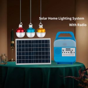 Garden 8000mah 9W*3PCS Solar Light Kits With FM Radio