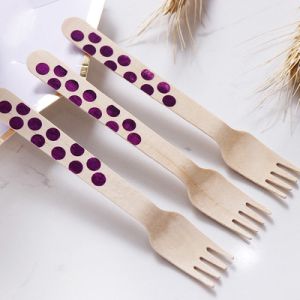 Nature Birchwood Cutlery Set 160 mm Purple Wooden Utensils