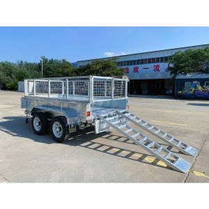 10x6 Hydraulic Tipper Trailers Durable Galvanized Cage Trailer Compact
