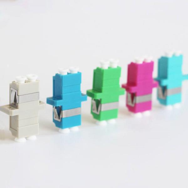 Plastic Housing Quad LC Fiber Optic Adapter OM4 For Telecommunication Network