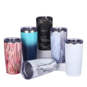 China Exquisite Design Stainless Steel 20 Oz Tumbler Bulk With Lid And Straw Colored Powder Coated Wine Tumbler Double Wall Vacuum Insulated Easy To Clean on sale