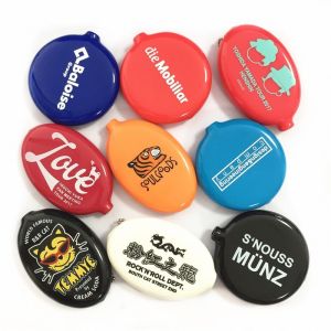 Promotional Coin holder keychain PVC logo customized coin purse