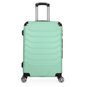 China Iron Trolley Green Hard Shell 210D Lining ABS PC Luggage on sale