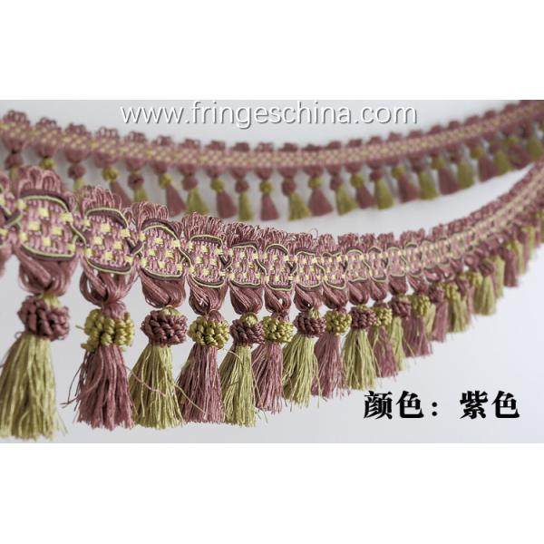 Latest decorative OEM custom design tassel fringe for curtain cushion trimmings