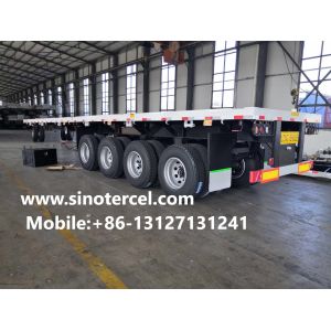 70t Flat Bed Semi Trailer 4 Axles White