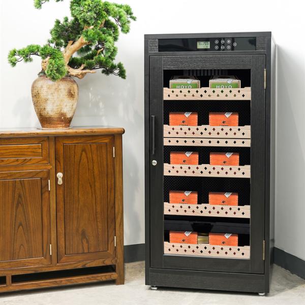 Digital Precision Climate Control Black Wood Cigar Cooler Humidor Digital Precision Climate Control Black Wood Cigar Cooler Humidor