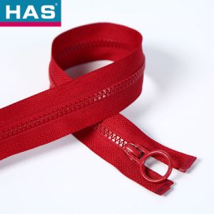 Smooth Plastic Zippers Open End / Closed End Red Invisible Zipper